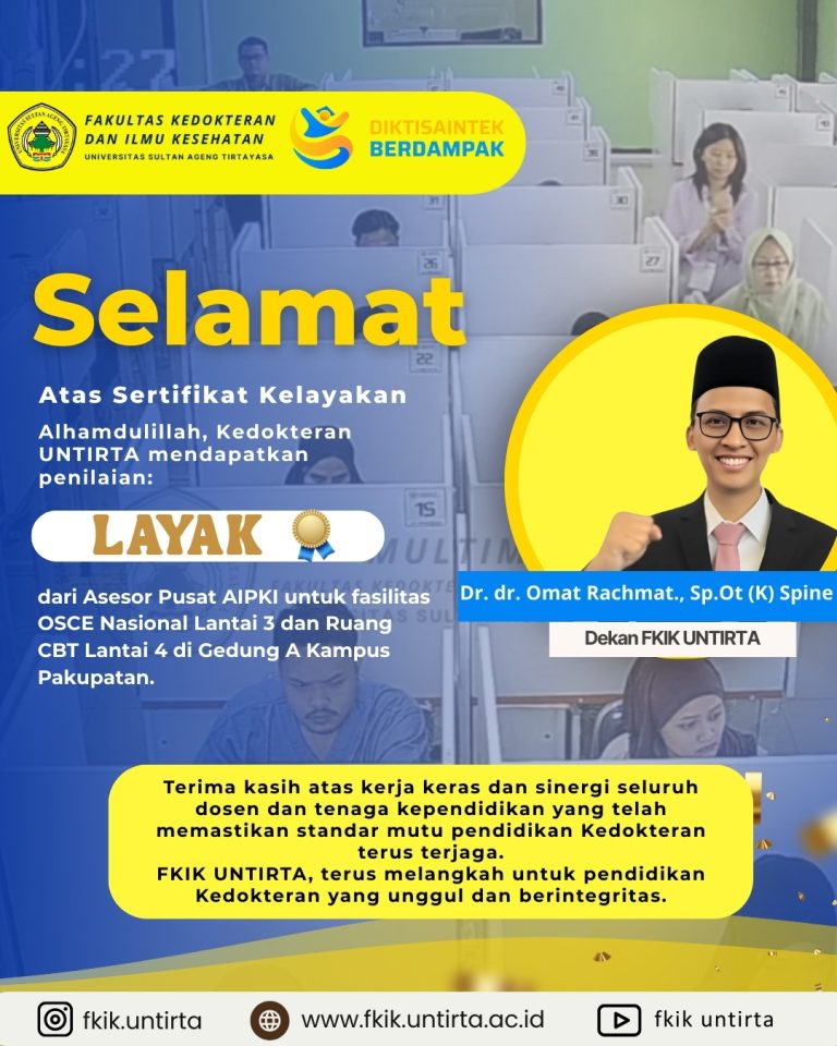 Fasilitas OSCE Nasional dan CBT Kedokteran UNTIRTA Dinyatakan Layak oleh AIPKI